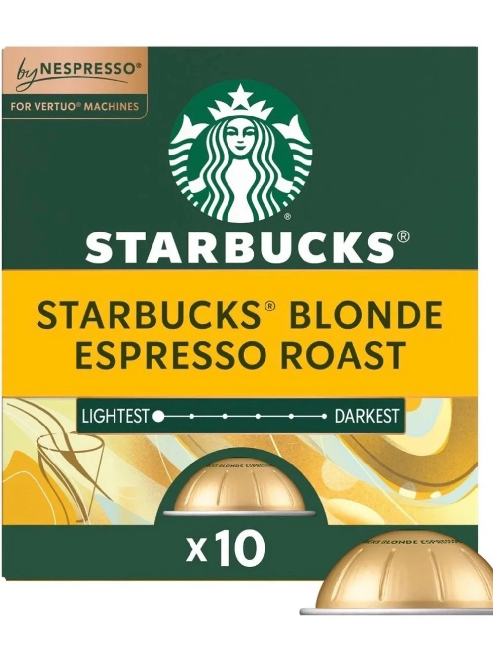 Starbucks By Nespresso Vertuo Pods Blonde Espresso Roast 40 Count set
